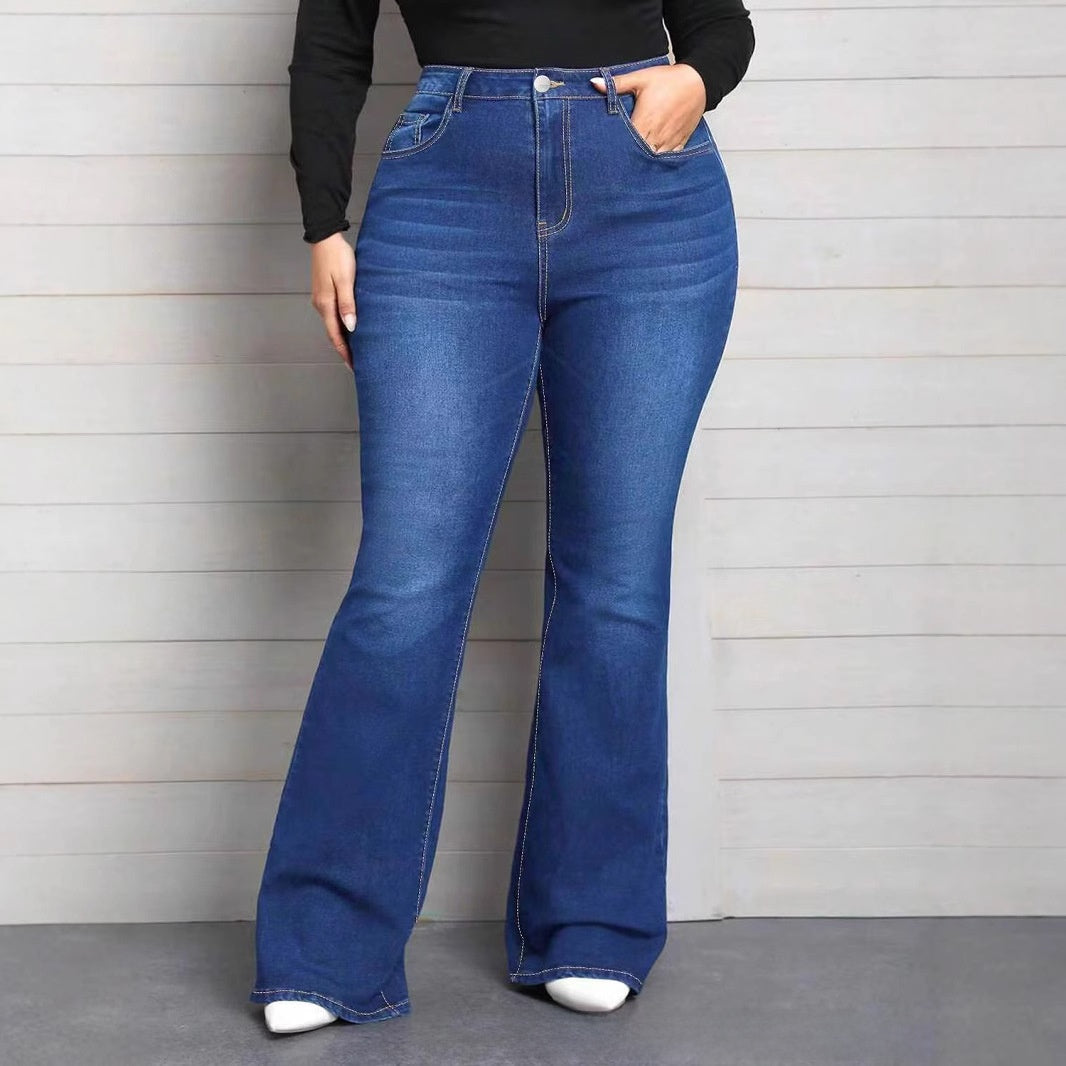 Denim flared pants