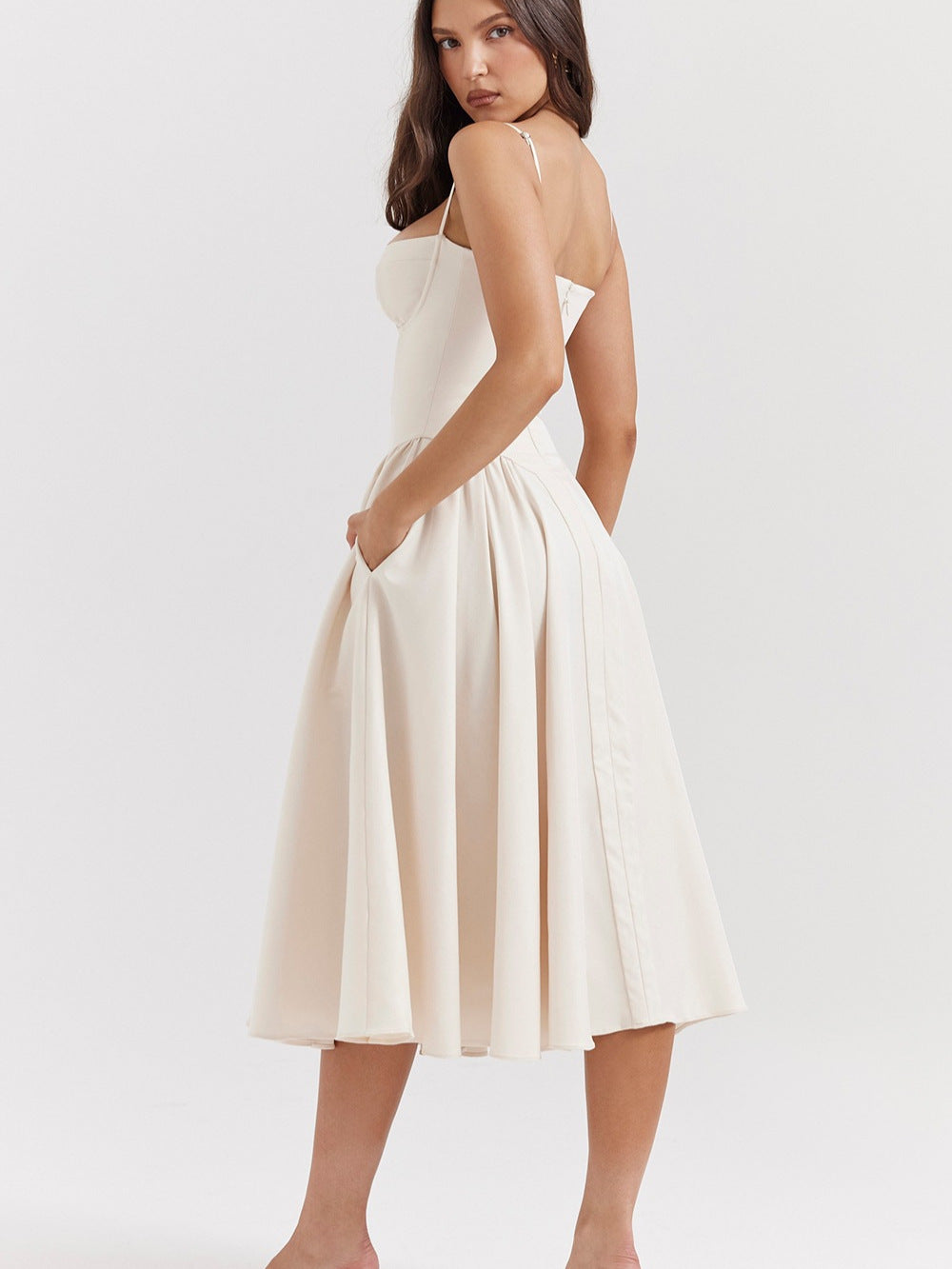 Elegant High Waist Slip Dress