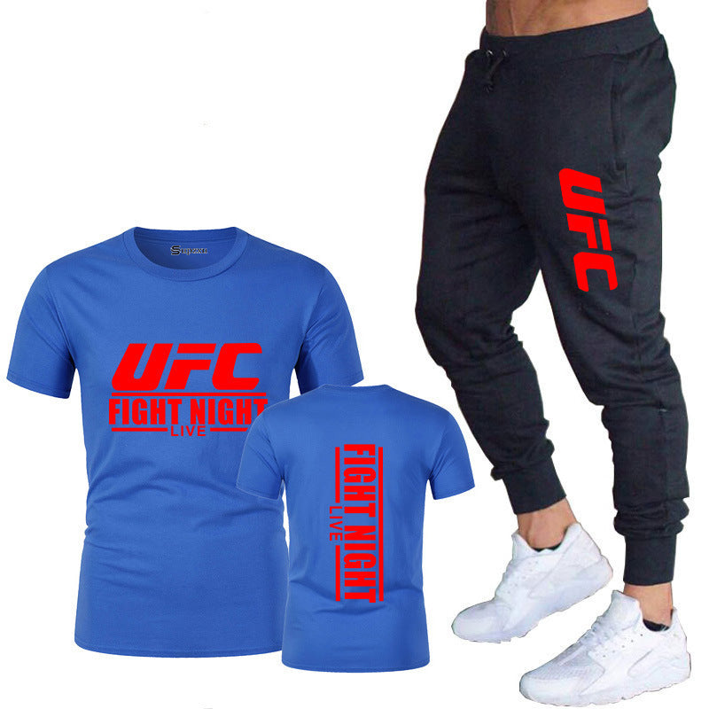 Men's Cotton T-Shirt and Pants Sportswear Set