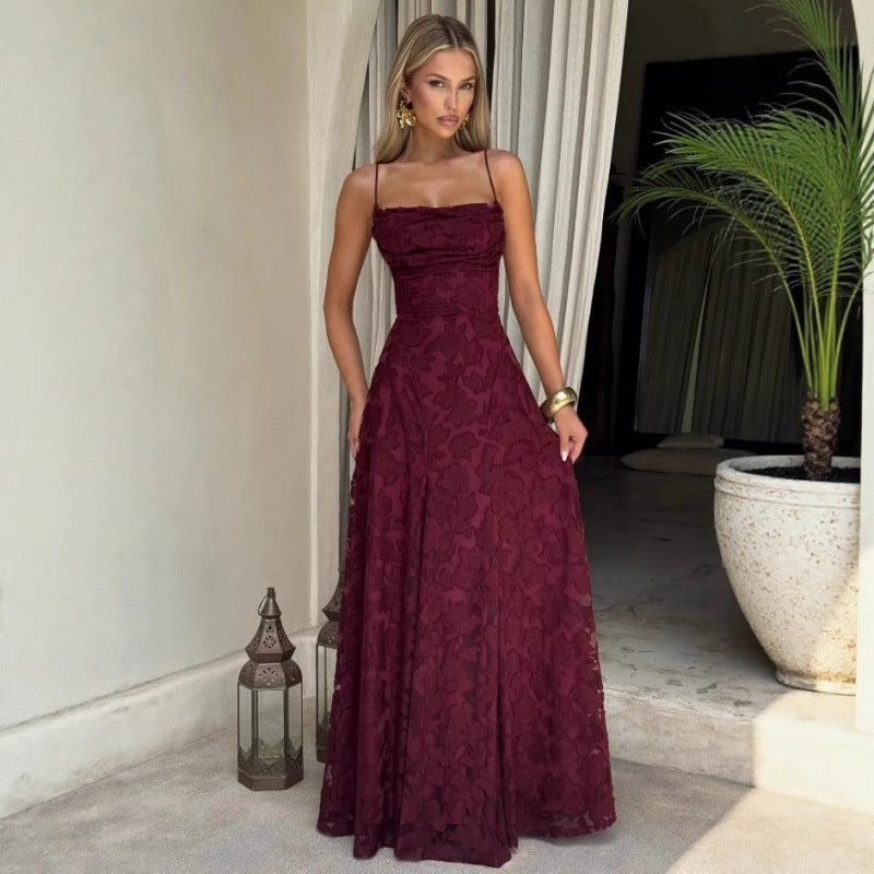 Backless strappy long dress