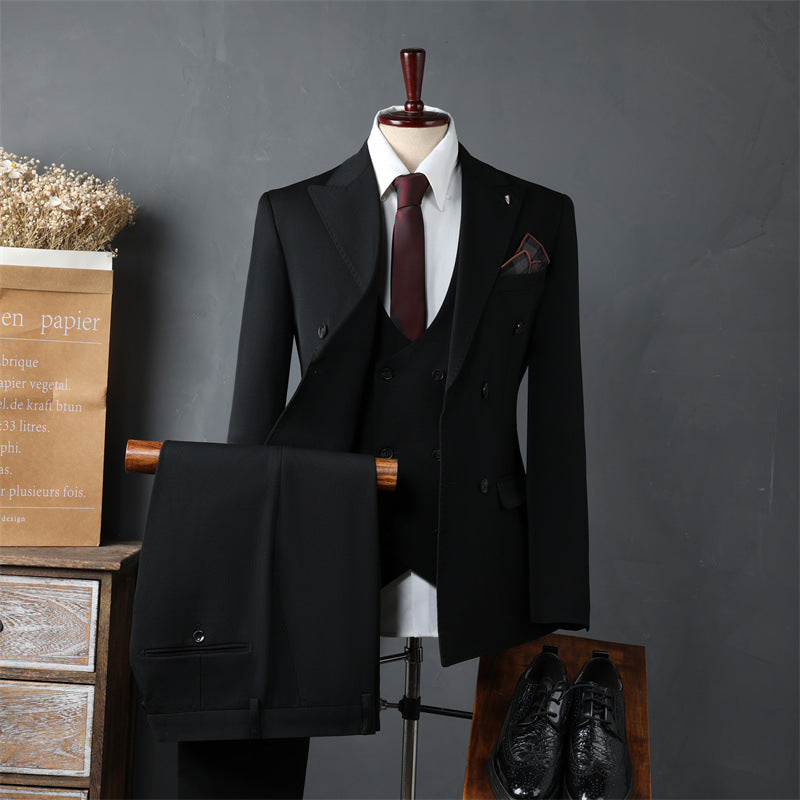 Slim-fit Double-breasted Business Suit