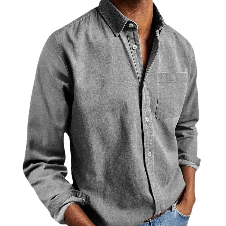 Men's Long Sleeve Lapel Shirt