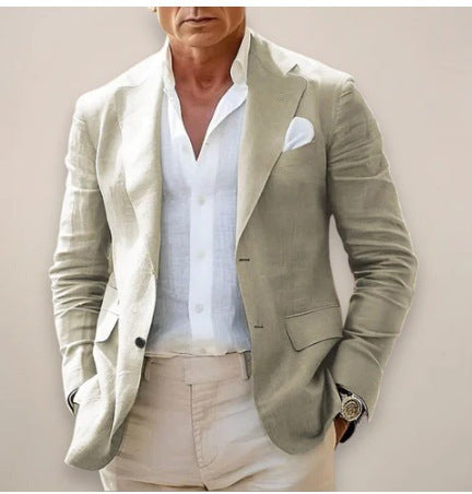 Men's Casual Suit Jacket with Printed Design