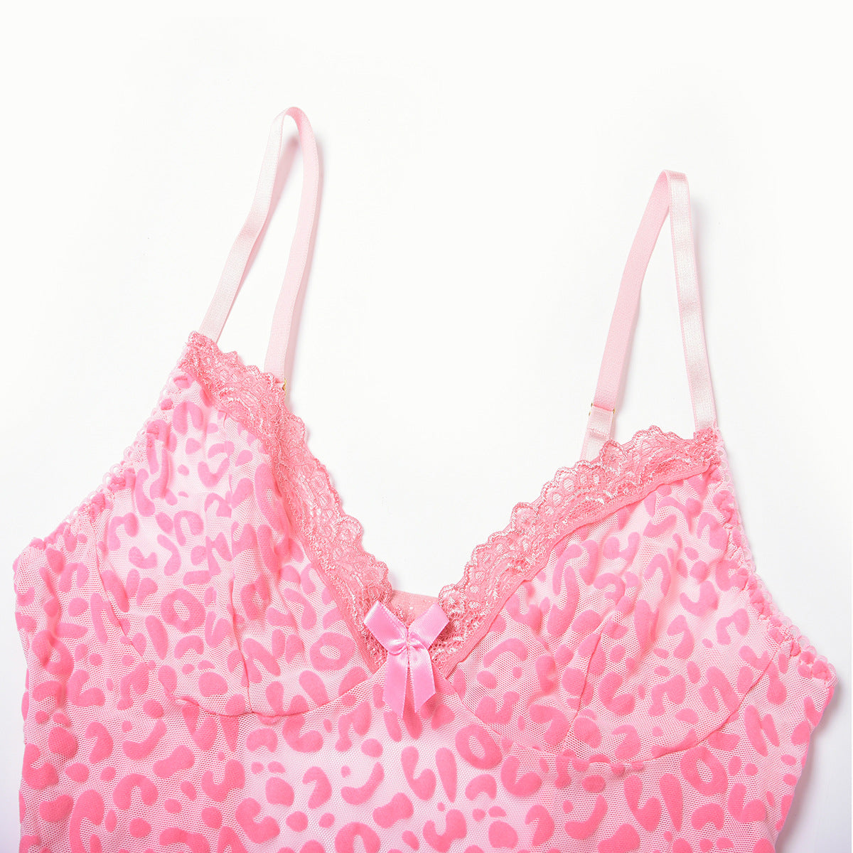 Pink leopard print tight nightgown