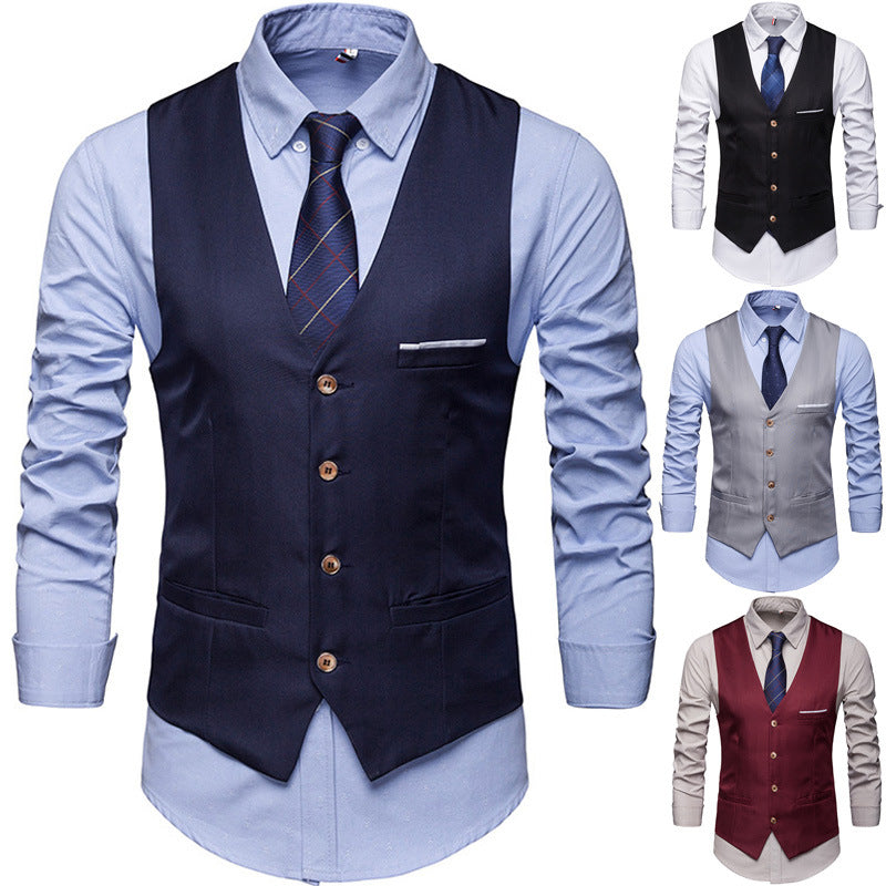Suit Vest Men's Formal and Casual Business Style Groomsman Outfit