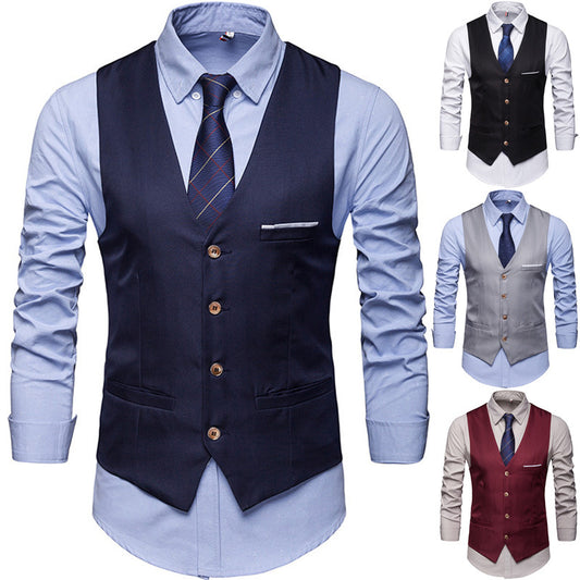 Suit Vest Men's Formal and Casual Business Style Groomsman Outfit