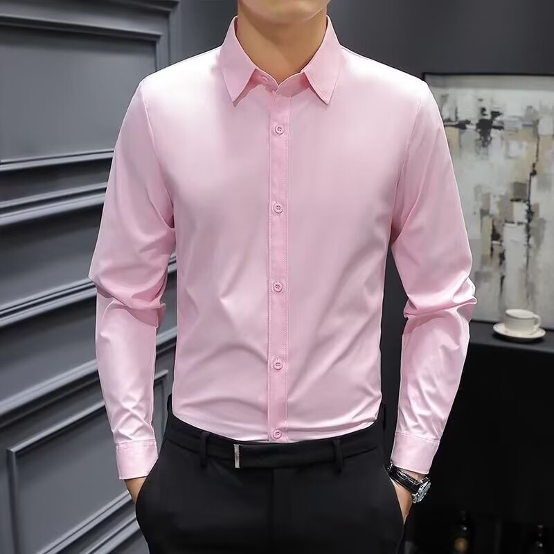 Men's long-sleeved formal dress shirt