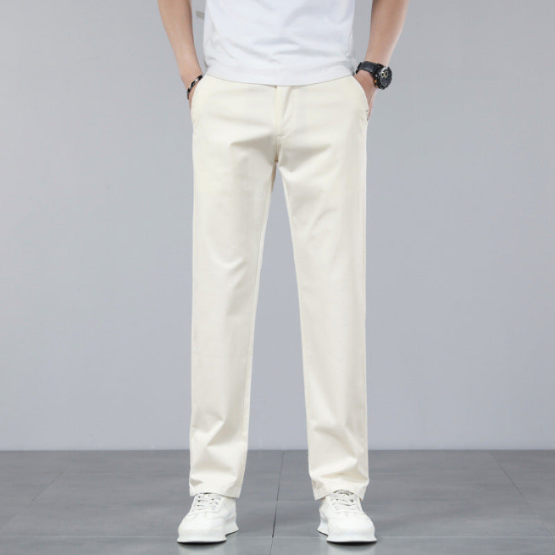 Pure cotton casual straight-leg pants
