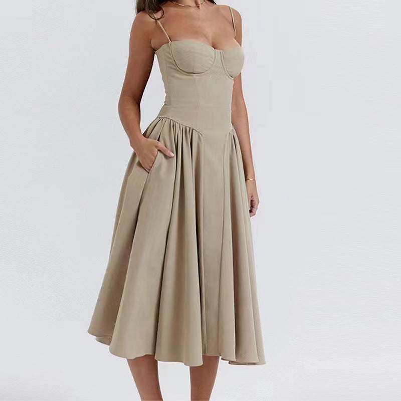 Elegant High Waist Slip Dress