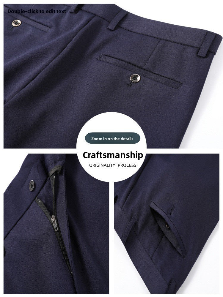 Men's straight-leg suit pants