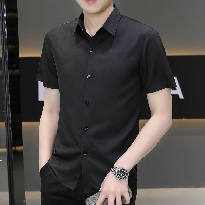 Men's Summer Ice Silk Anti-Wrinkle Long Sleeve Shirt