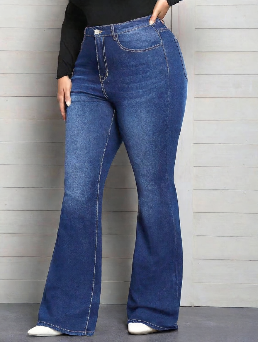 Denim flared pants