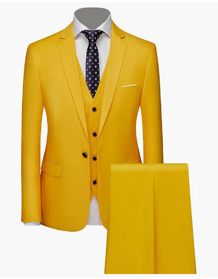 Men's Business Casual Suit Three-Piece Set