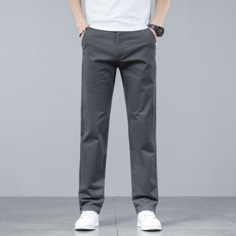 Pure cotton casual straight-leg pants