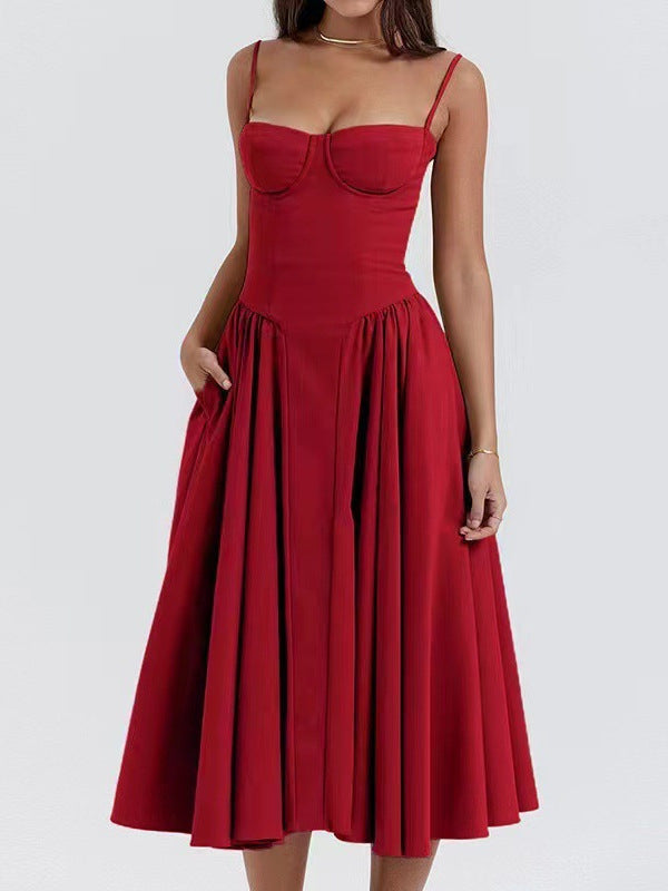 Elegant High Waist Slip Dress