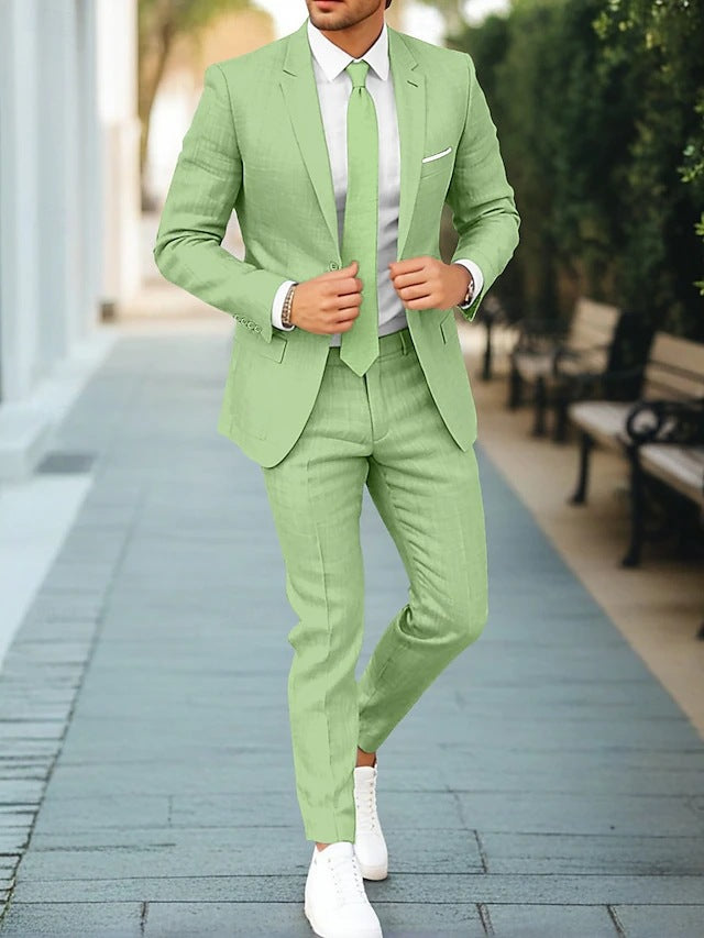 Men's Slim Fit Single-Breast Suit Set