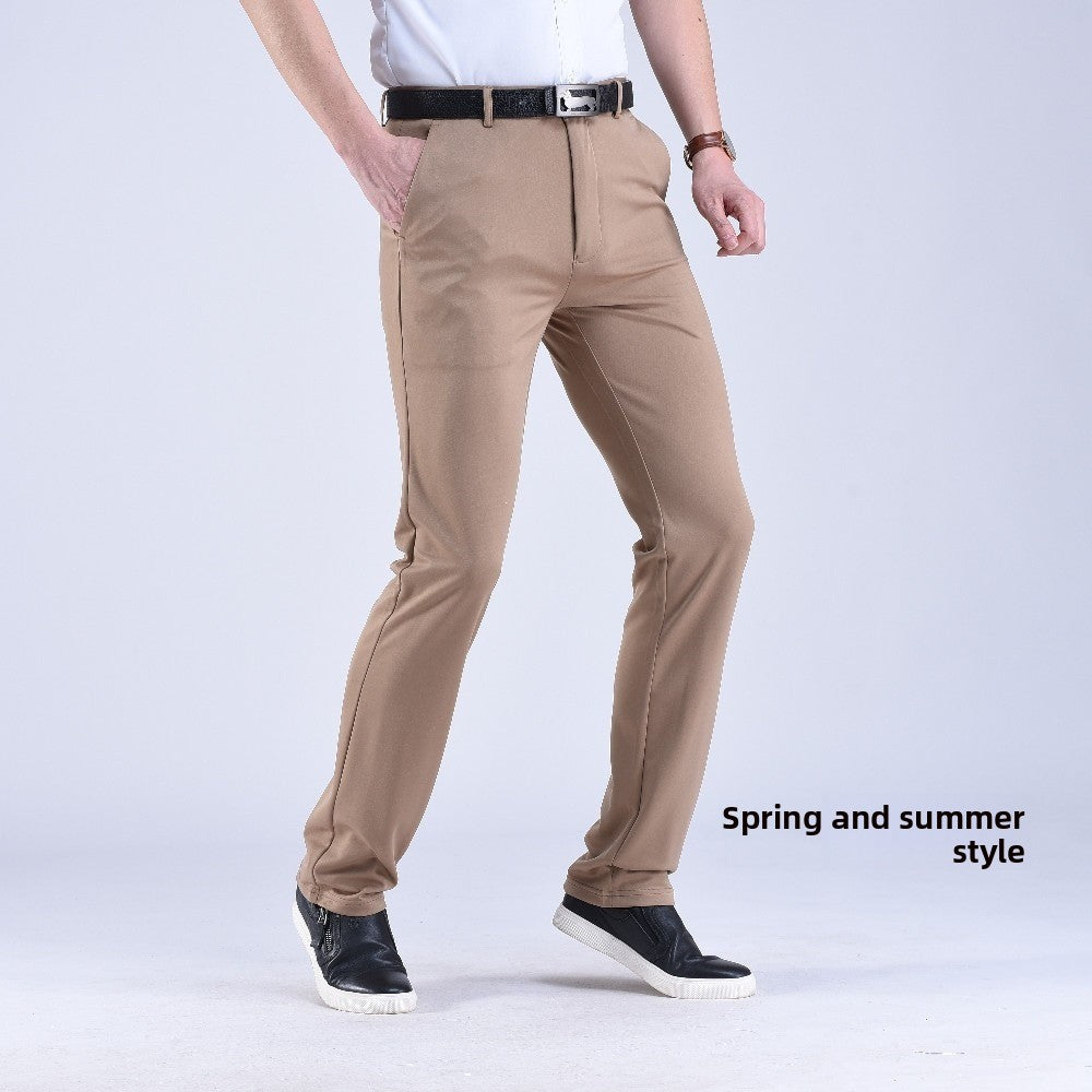 Men's straight-leg suit pants