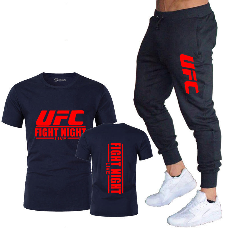 Men's Cotton T-Shirt and Pants Sportswear Set