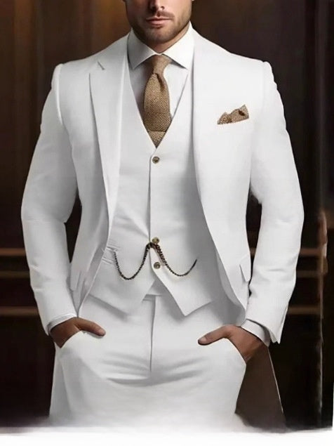 Slim Fit Men's Suit Three-Piece Set