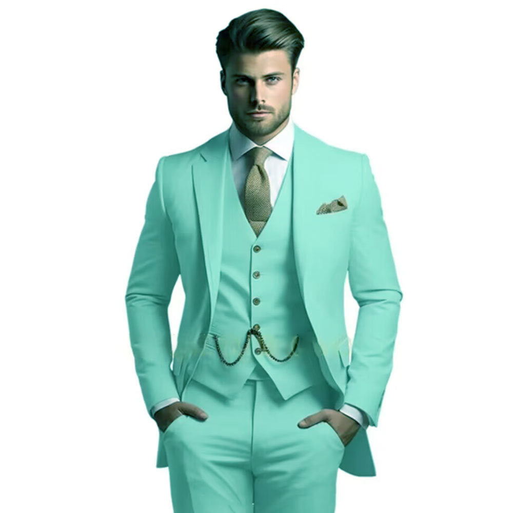 Three-Piece Men's Suit for Formal Occasions