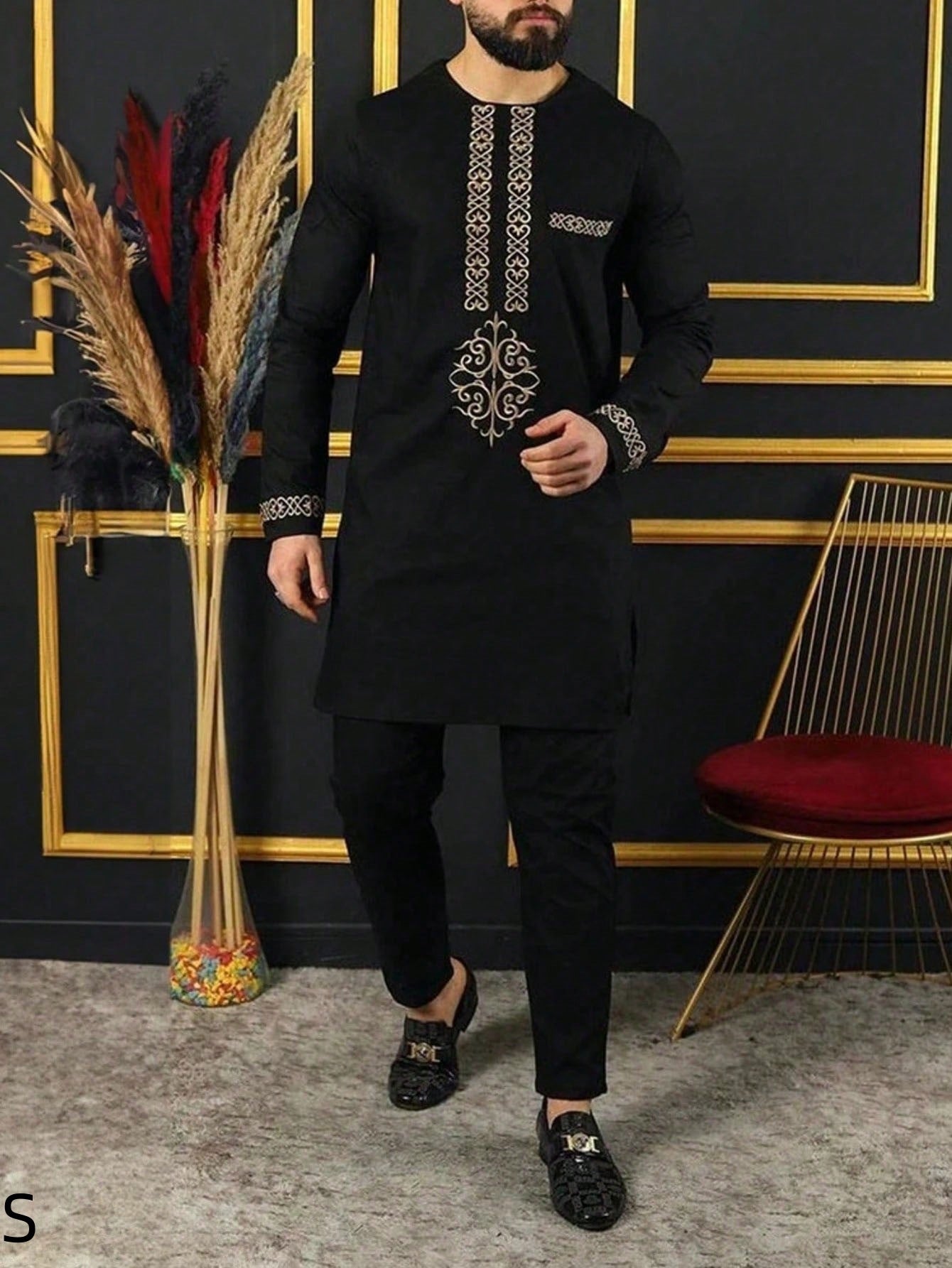 men embroidery suit