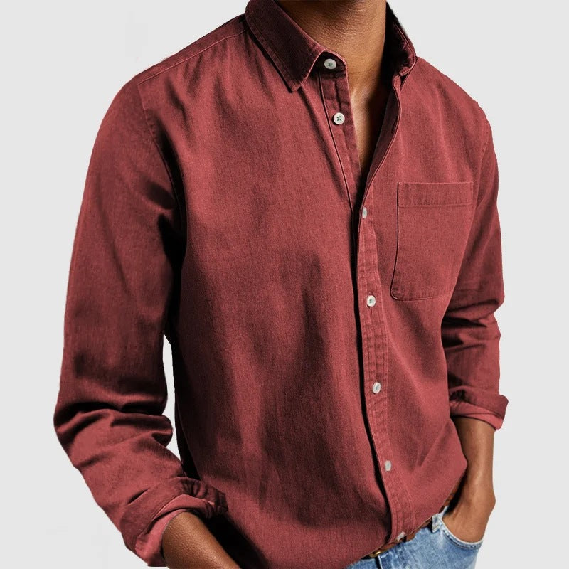 Men's Long Sleeve Lapel Shirt