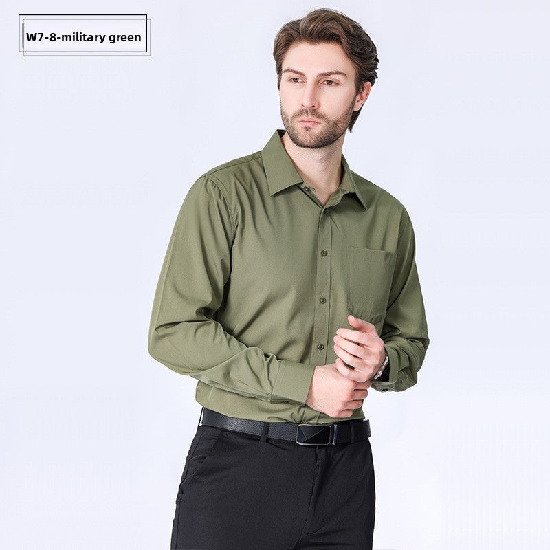 Men's Long-Sleeve Anti-Wrinkle Business Casual Shirt