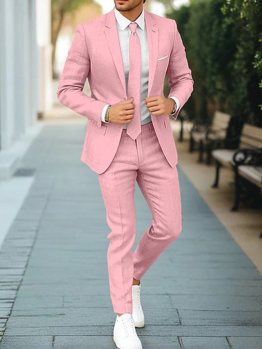 Men's Slim Fit Single-Breast Suit Set