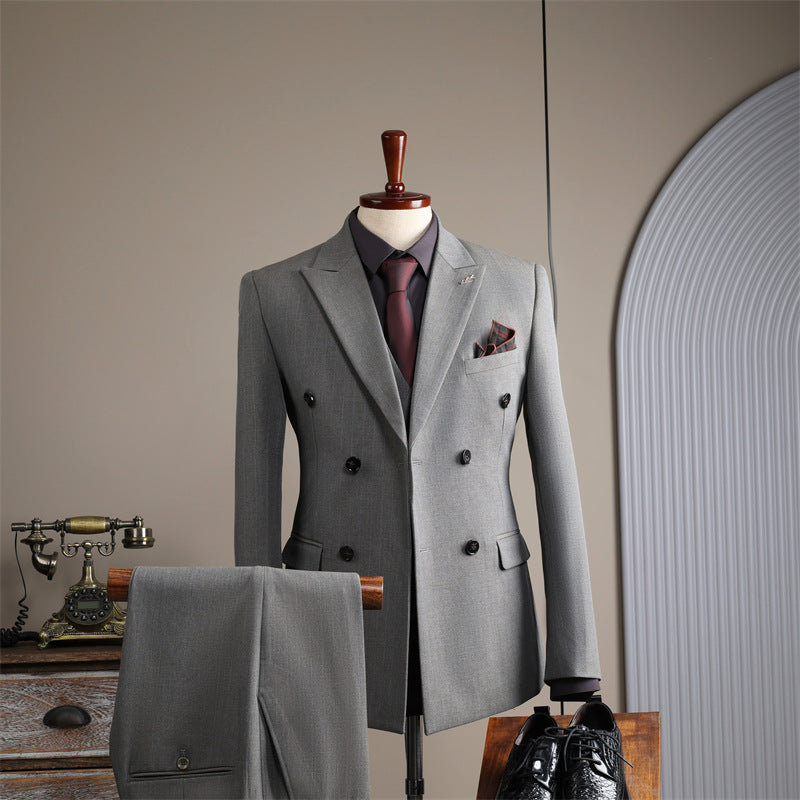 Italian Double Breasted Slim Fit Men's Suit