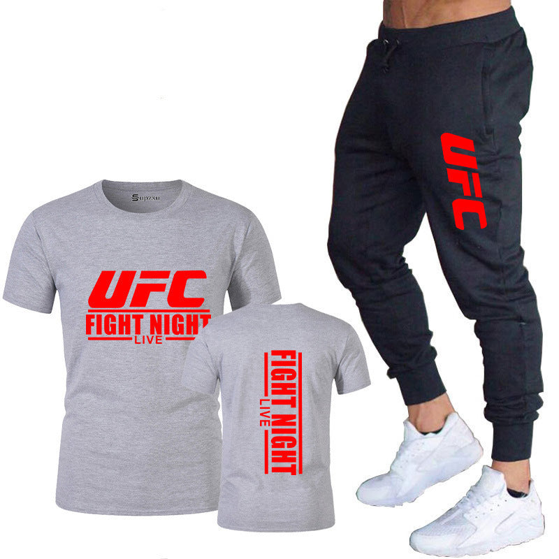 Men's Cotton T-Shirt and Pants Sportswear Set