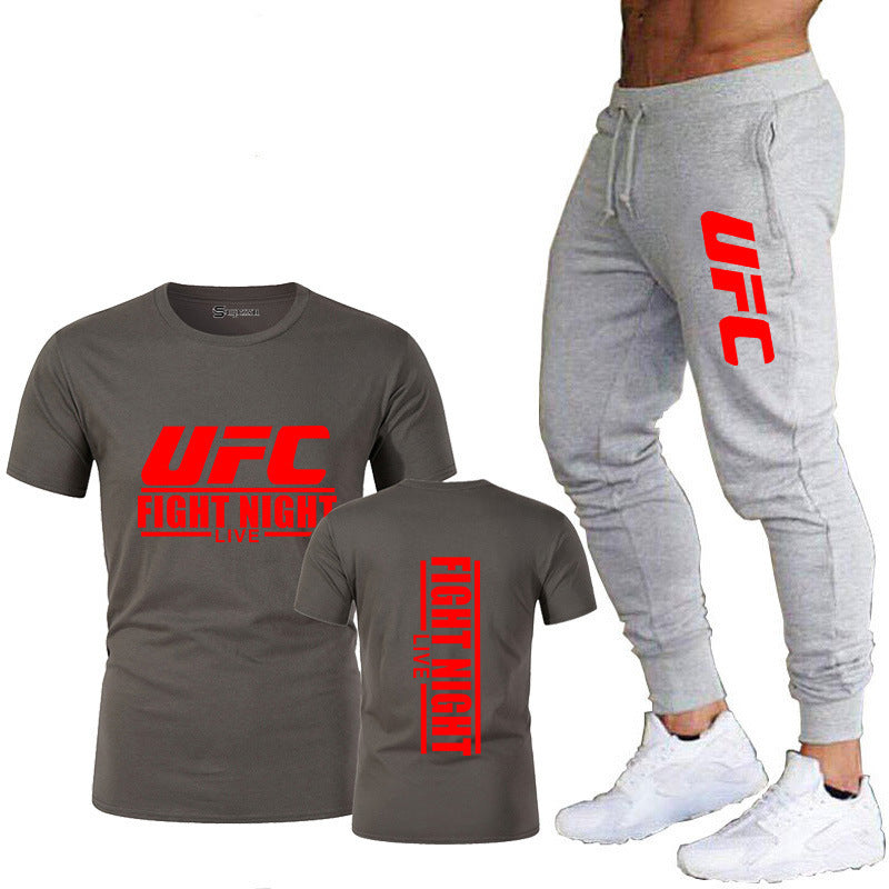 Men's Cotton T-Shirt and Pants Sportswear Set