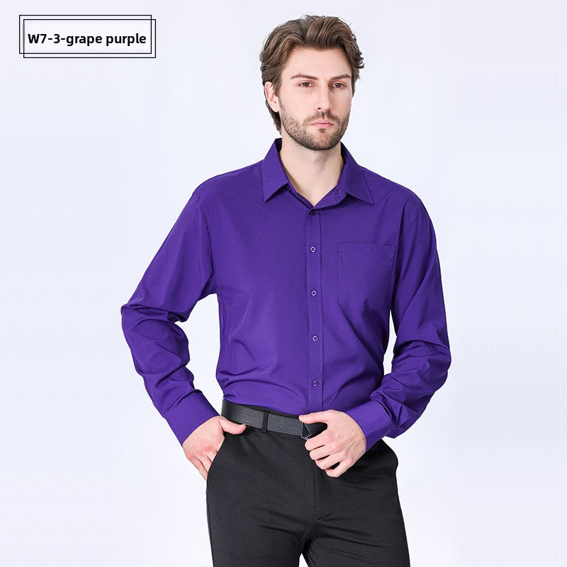 Men's Long-Sleeve Anti-Wrinkle Business Casual Shirt
