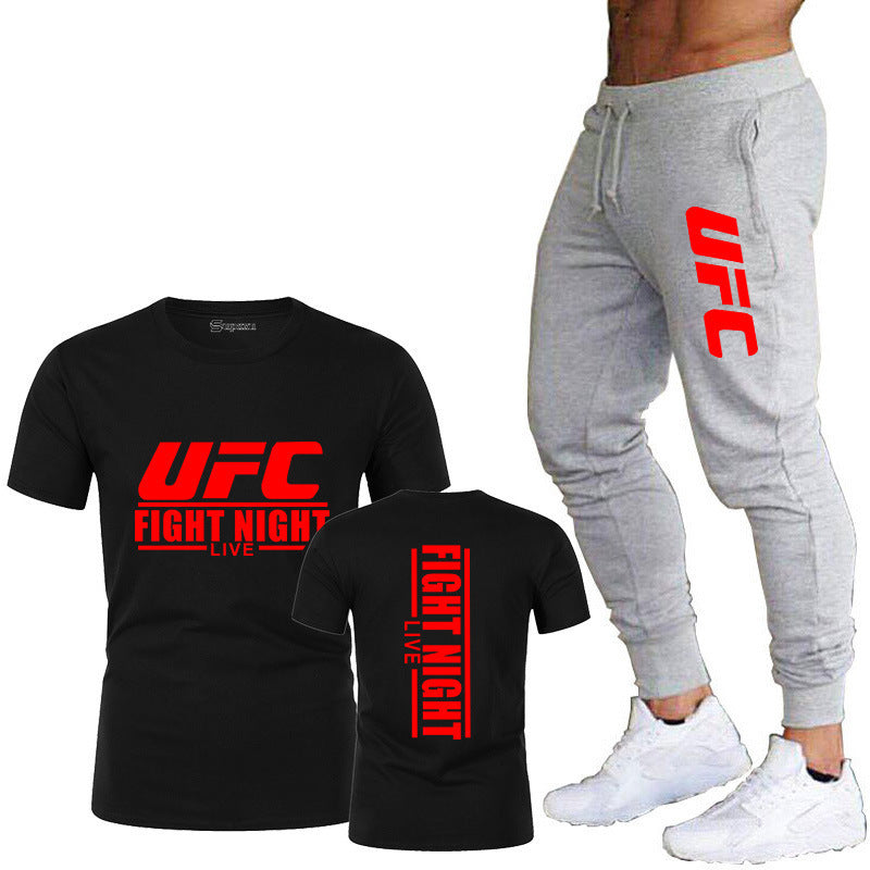 Men's Cotton T-Shirt and Pants Sportswear Set