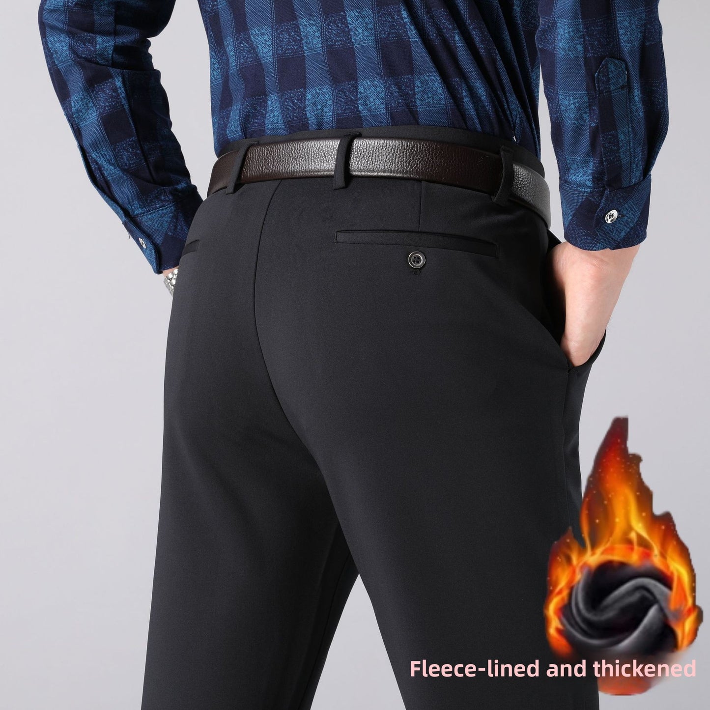 Men's straight-leg suit pants