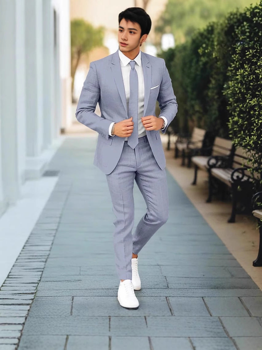 Men's Slim Fit Single-Breast Suit Set