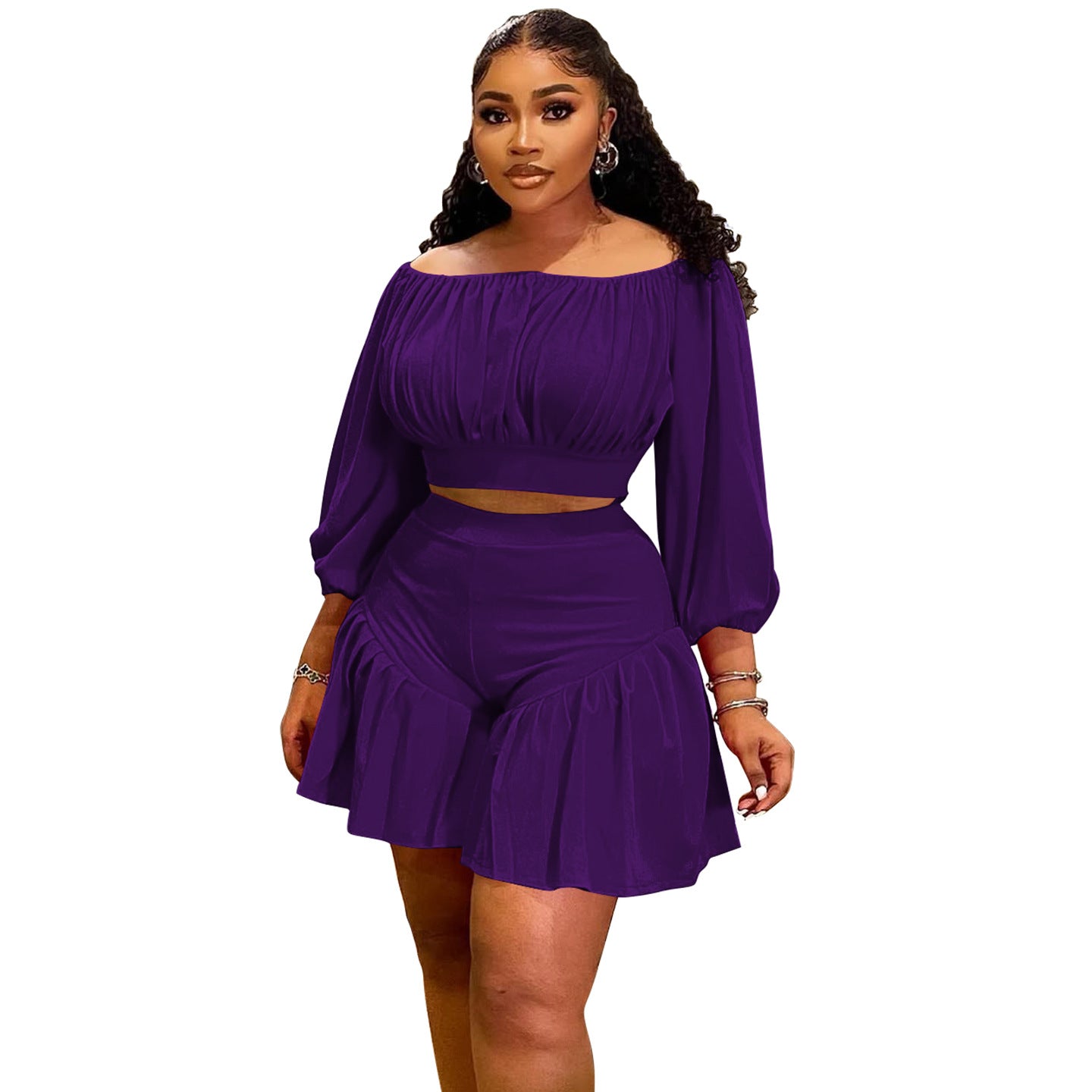 Plus Size Women's Casual Two-Piece Knit Set