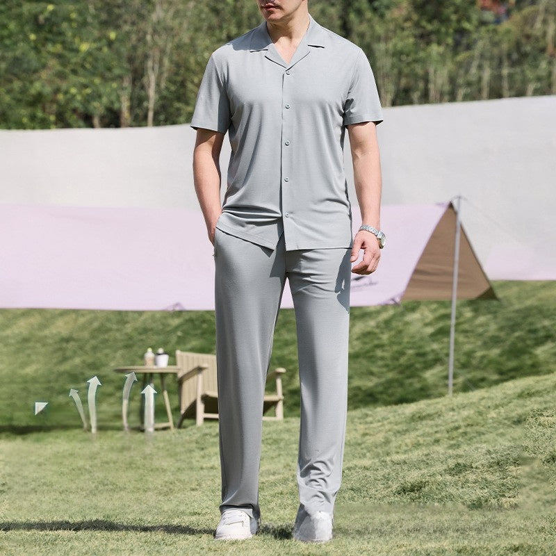 Silk quick-drying shirt set