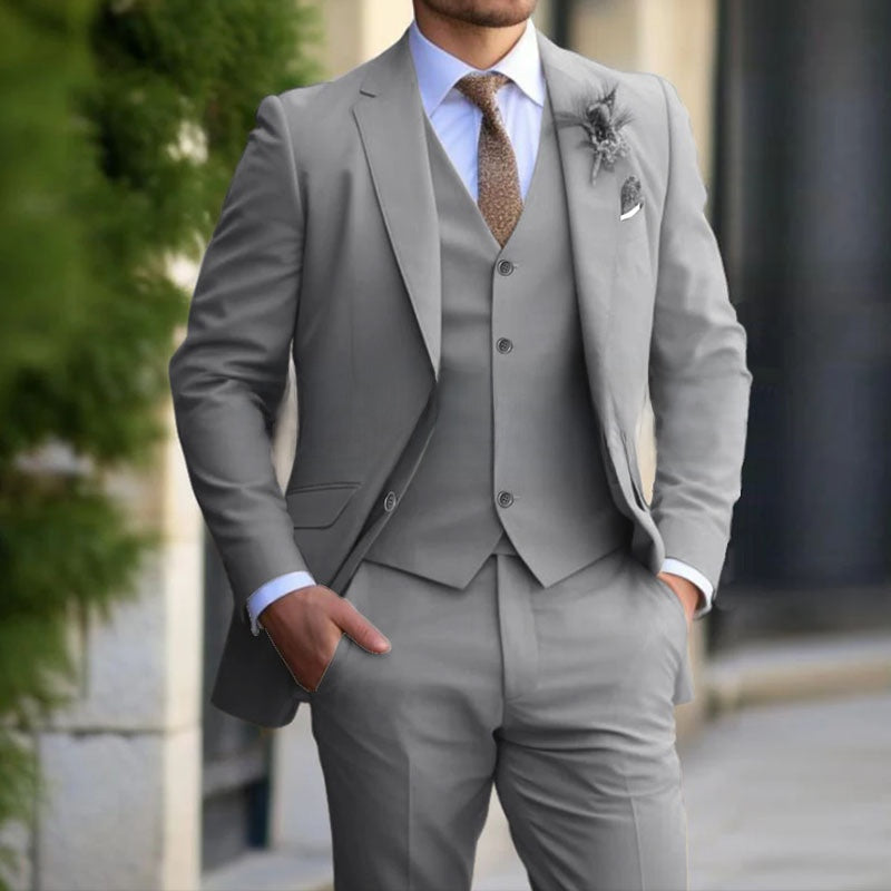 Men's Three-Piece Business Casual Suit