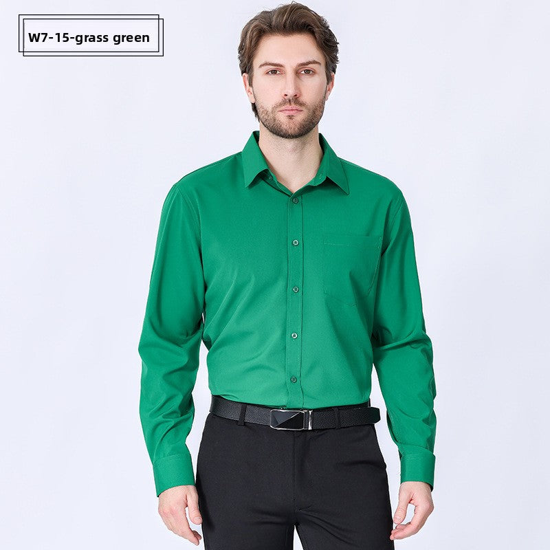 Men's Long-Sleeve Anti-Wrinkle Business Casual Shirt