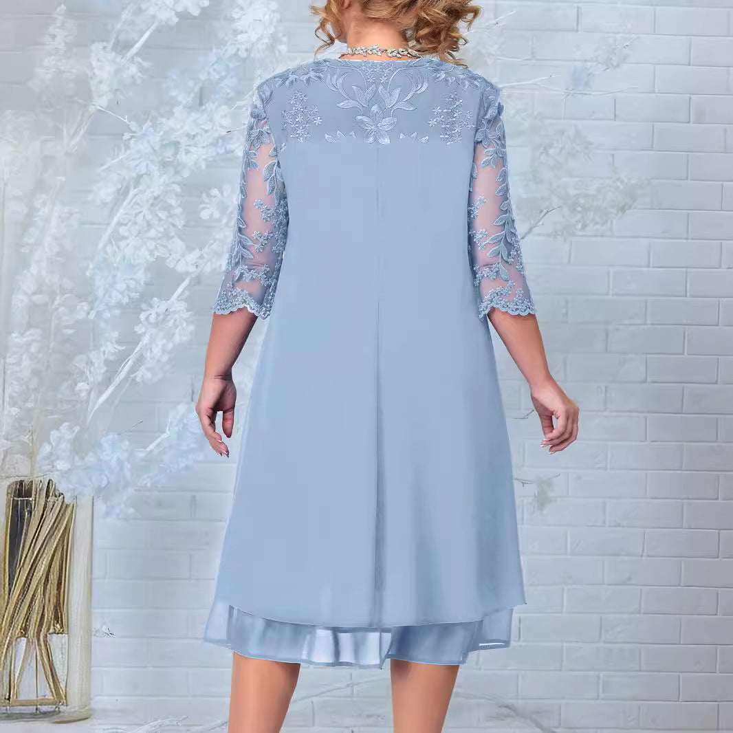 Women's Embroidered Chiffon Casual Dress