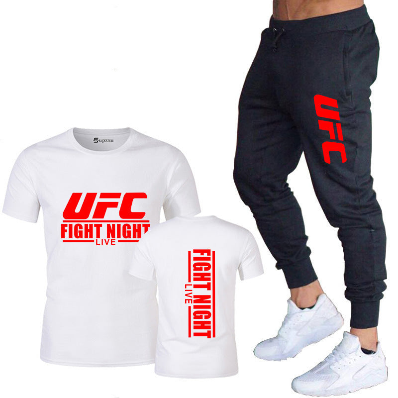 Men's Cotton T-Shirt and Pants Sportswear Set