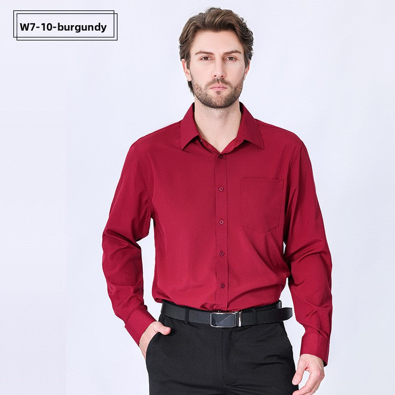 Men's Long-Sleeve Anti-Wrinkle Business Casual Shirt