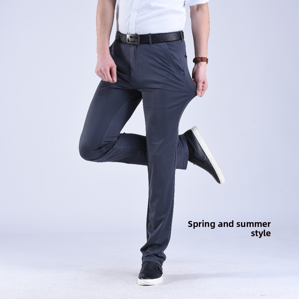 Men's straight-leg suit pants