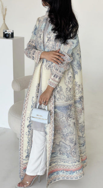 Ruffled long robe dress