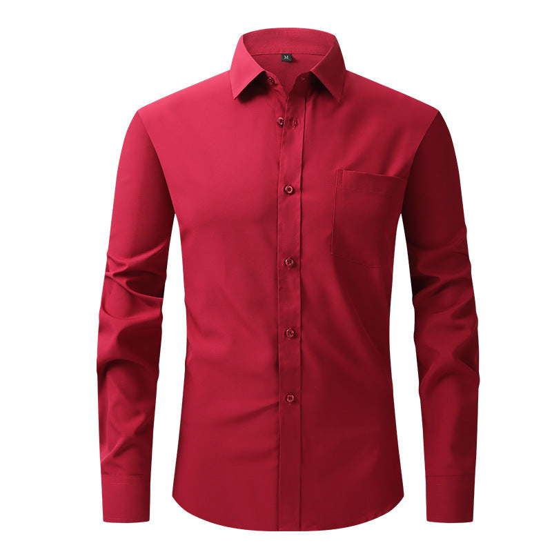 Men's Long-Sleeve Anti-Wrinkle Business Casual Shirt