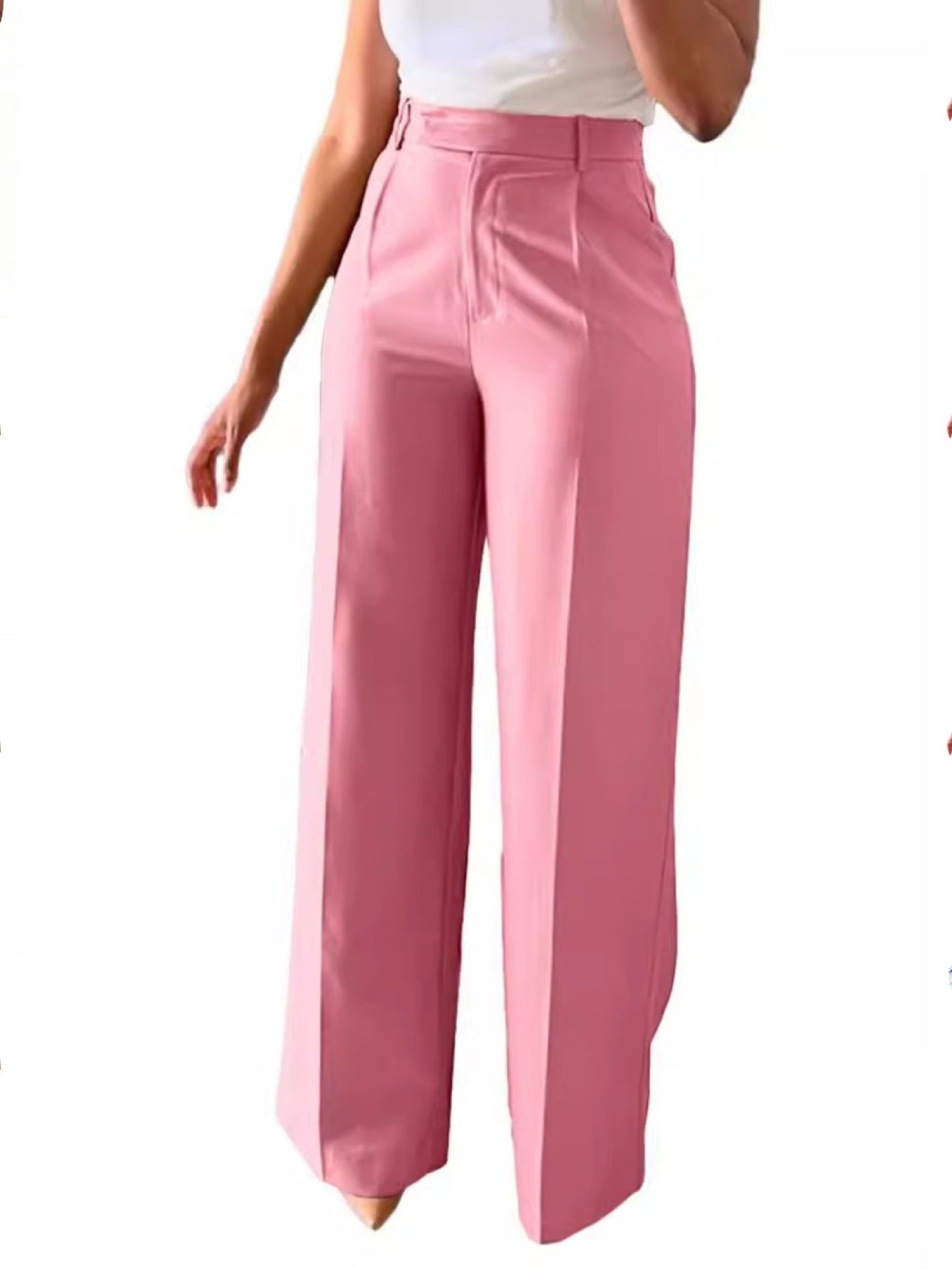 Women's High Waist Straight Leg Suit Pants