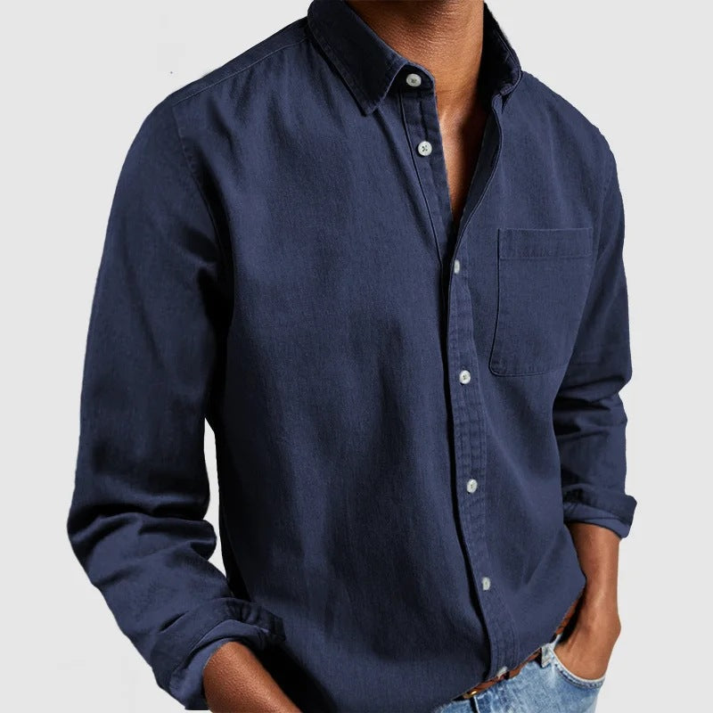 Men's Long Sleeve Lapel Shirt