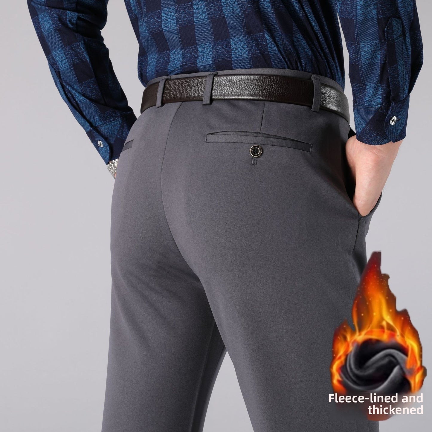 Men's straight-leg suit pants