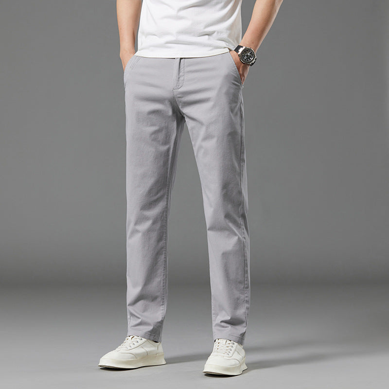 Men's Straight-Leg Cotton Casual Pants for Summer