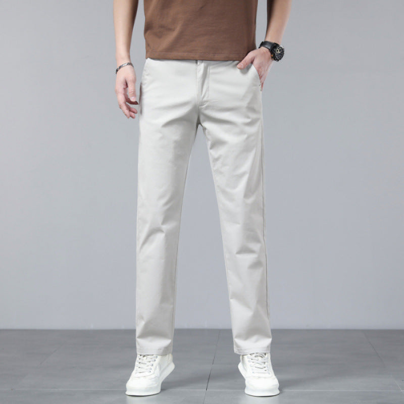 Pure cotton casual straight-leg pants